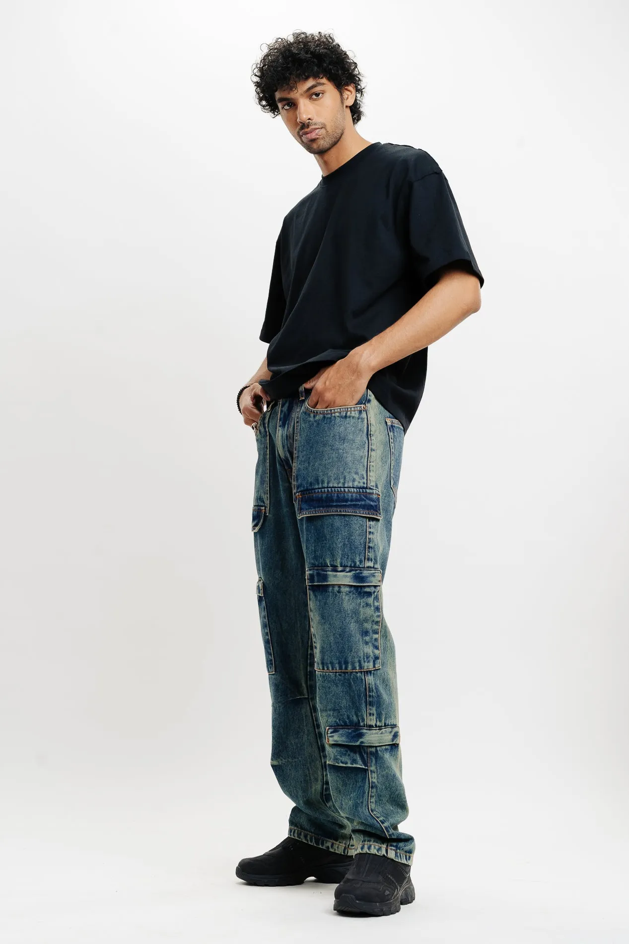 Men's Vintage Utility Cargo Jeans