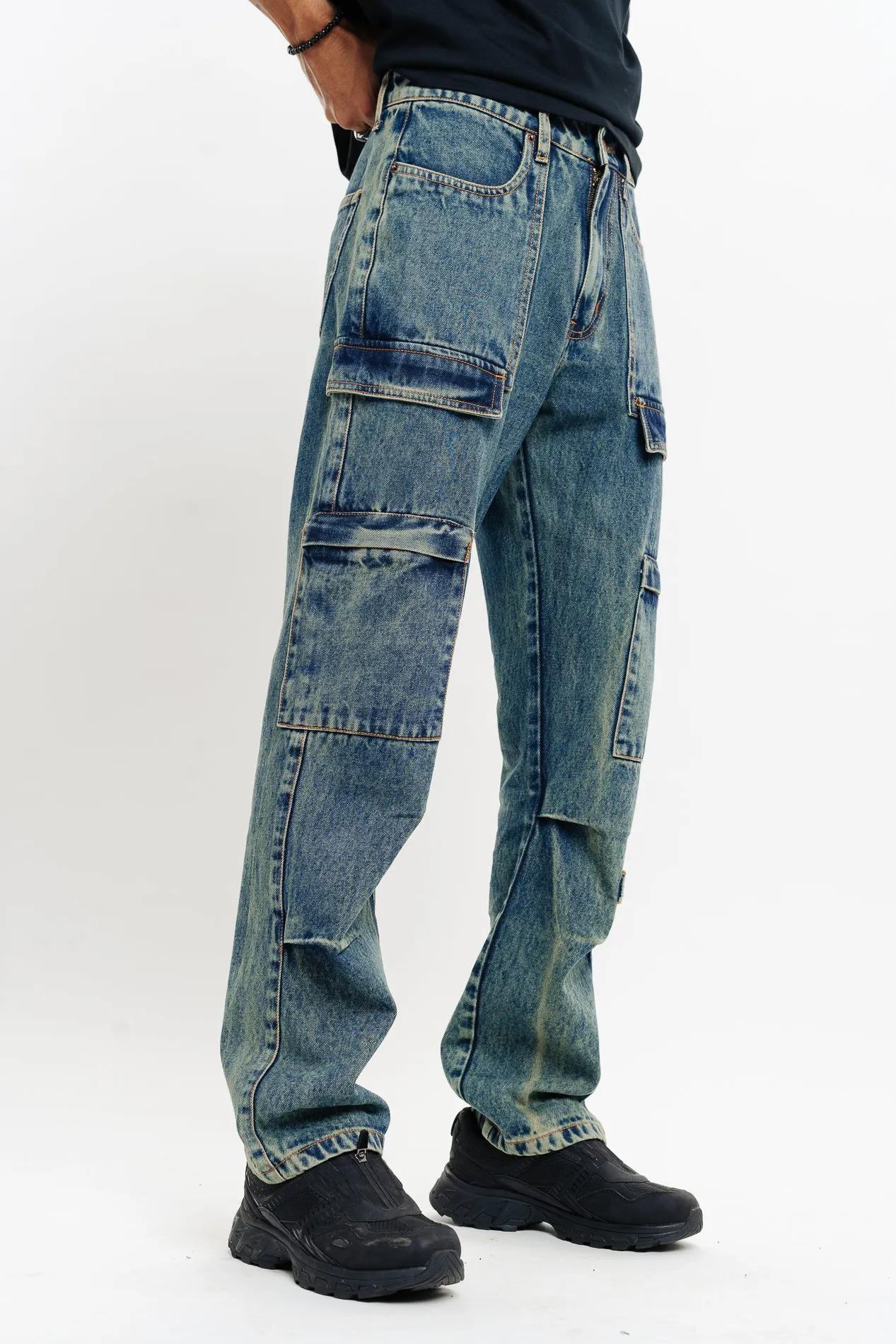 Men's Vintage Utility Cargo Jeans