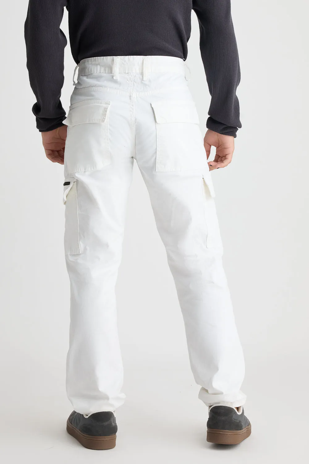 Mens White Od Cargo Pant