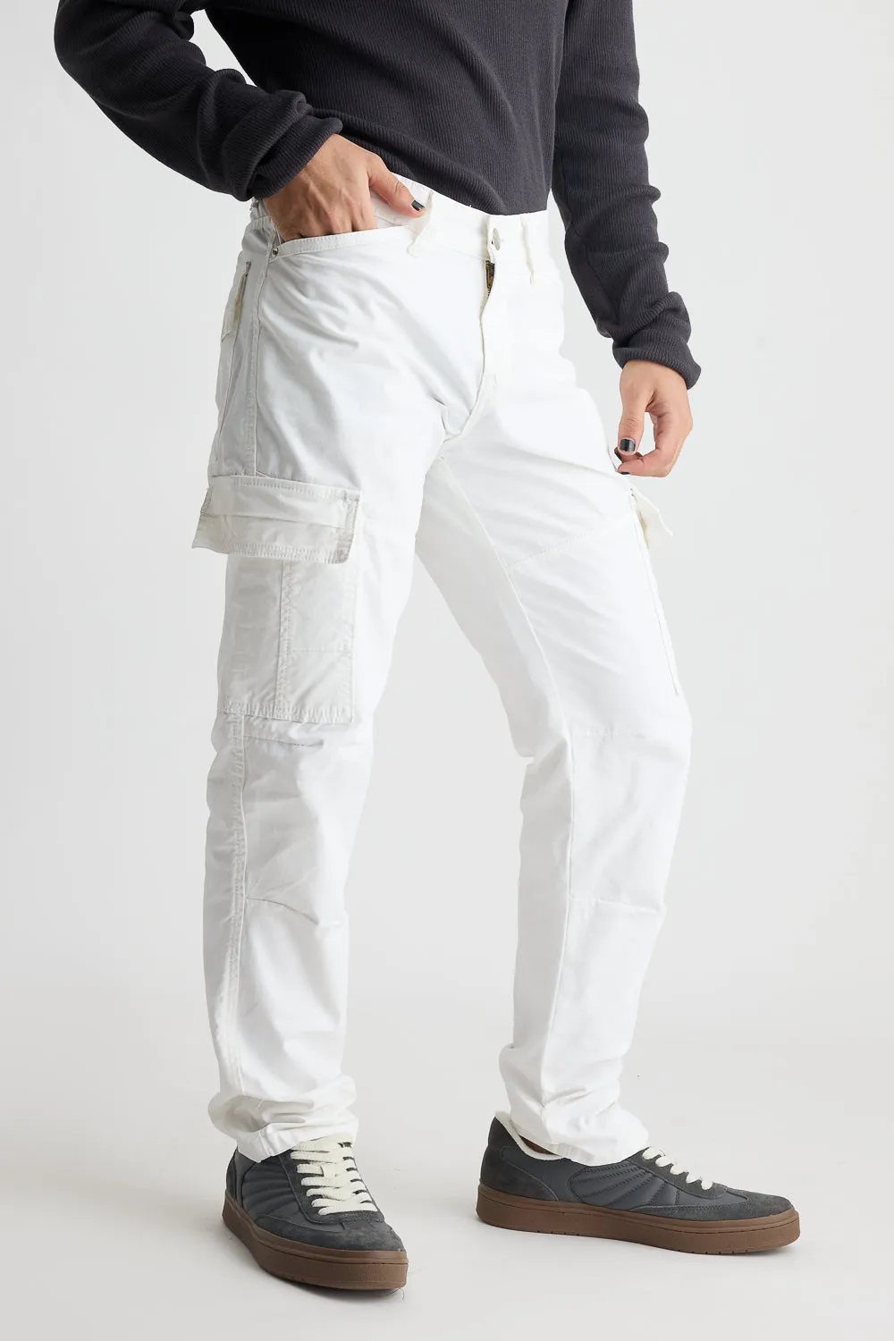 Mens White Od Cargo Pant