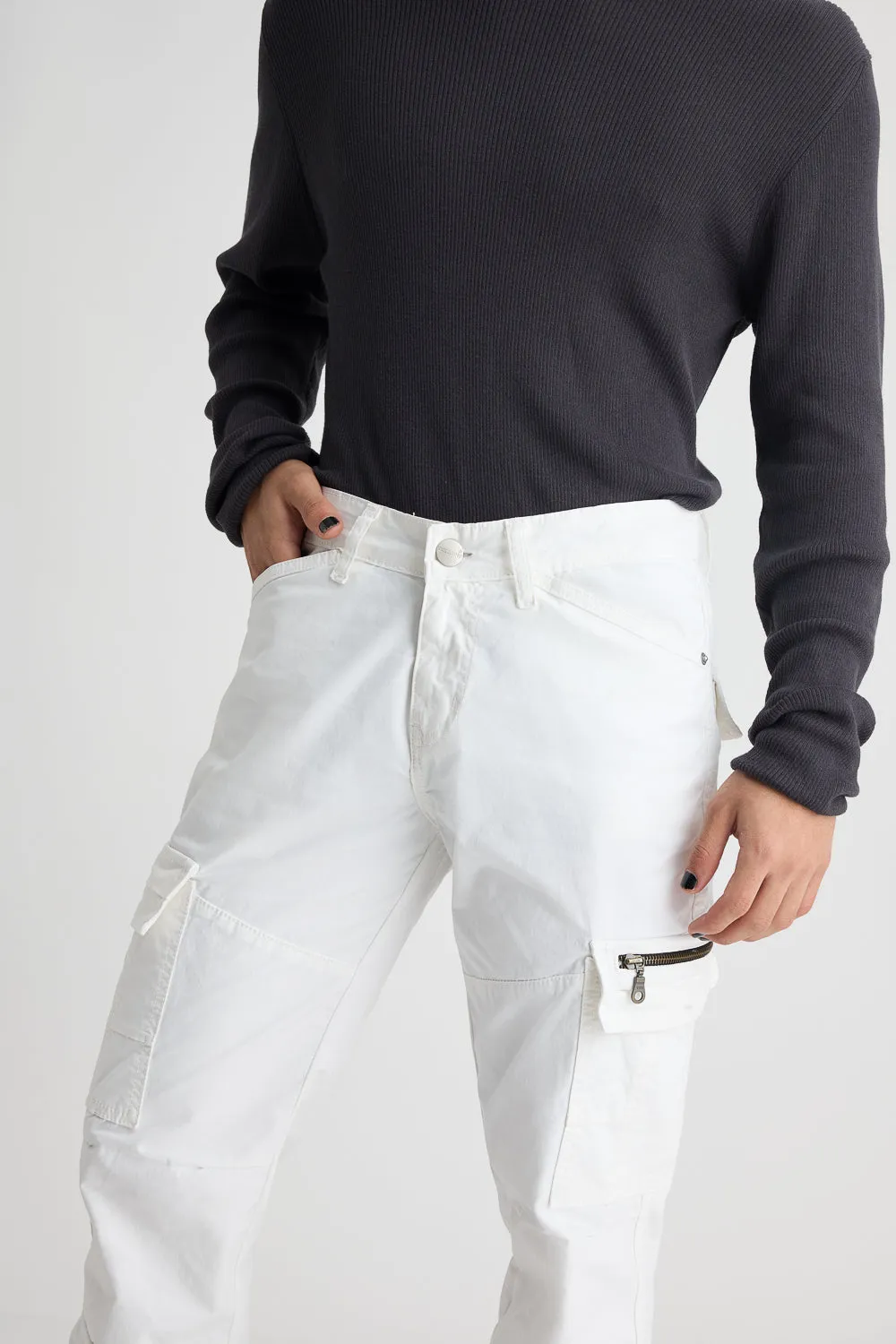 Mens White Od Cargo Pant