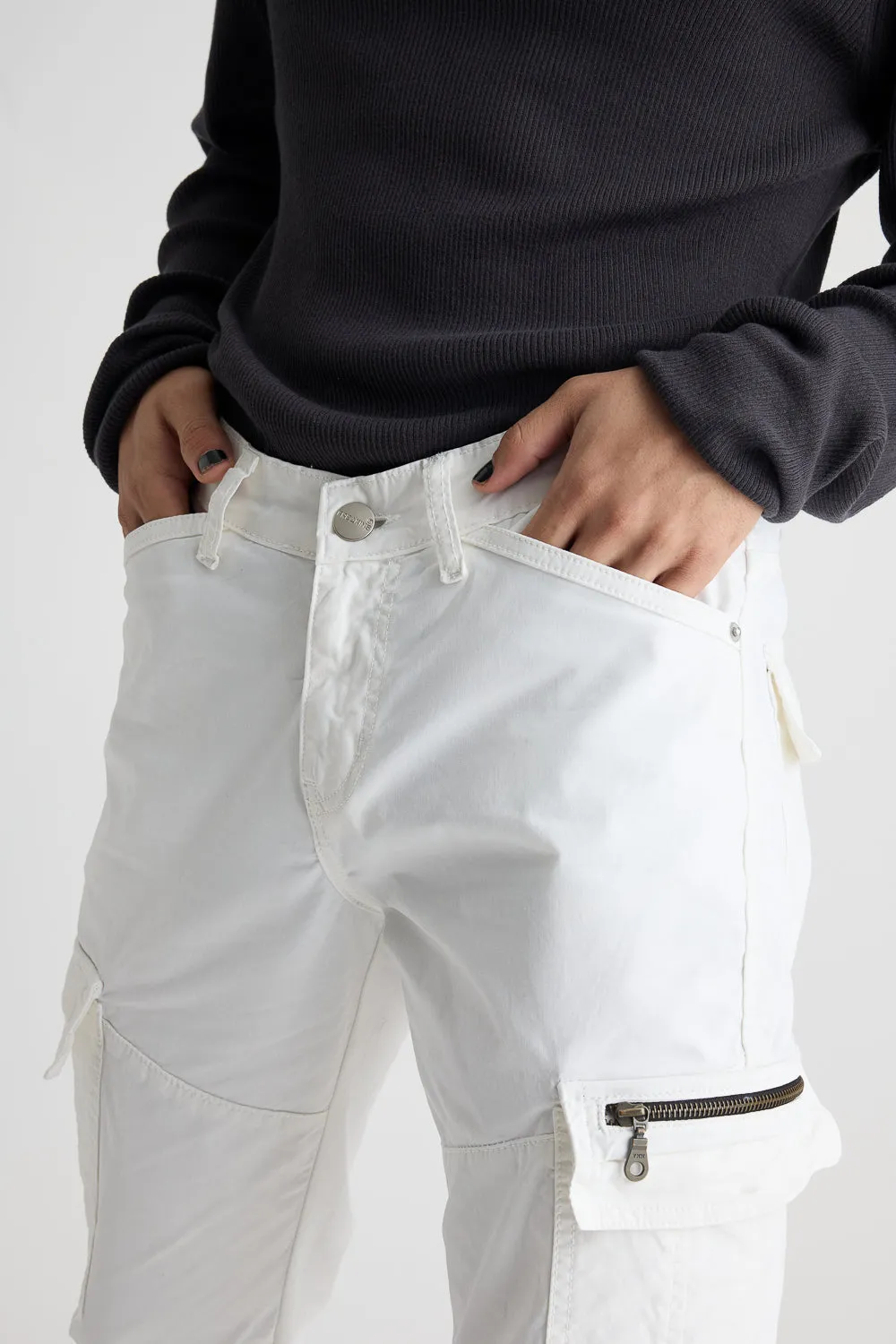 Mens White Od Cargo Pant