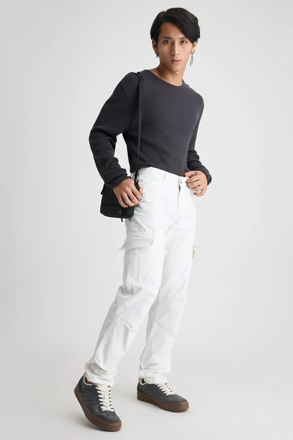 Mens White Od Cargo Pant