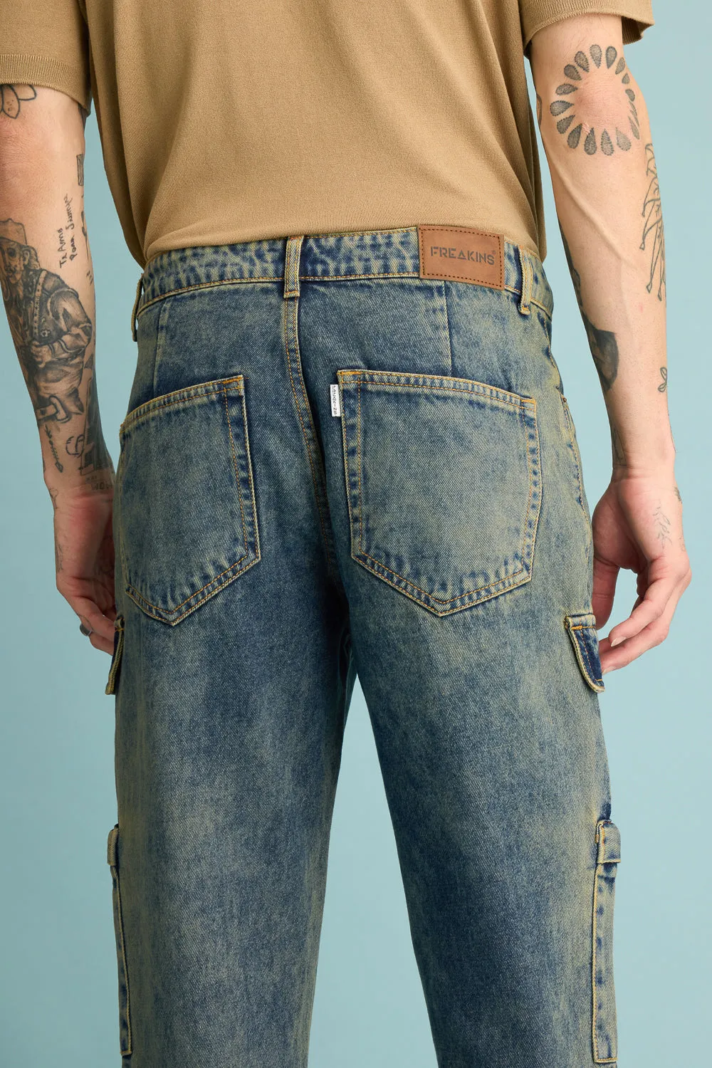 Retro Blueblade Men's Utility Cargo Jeans