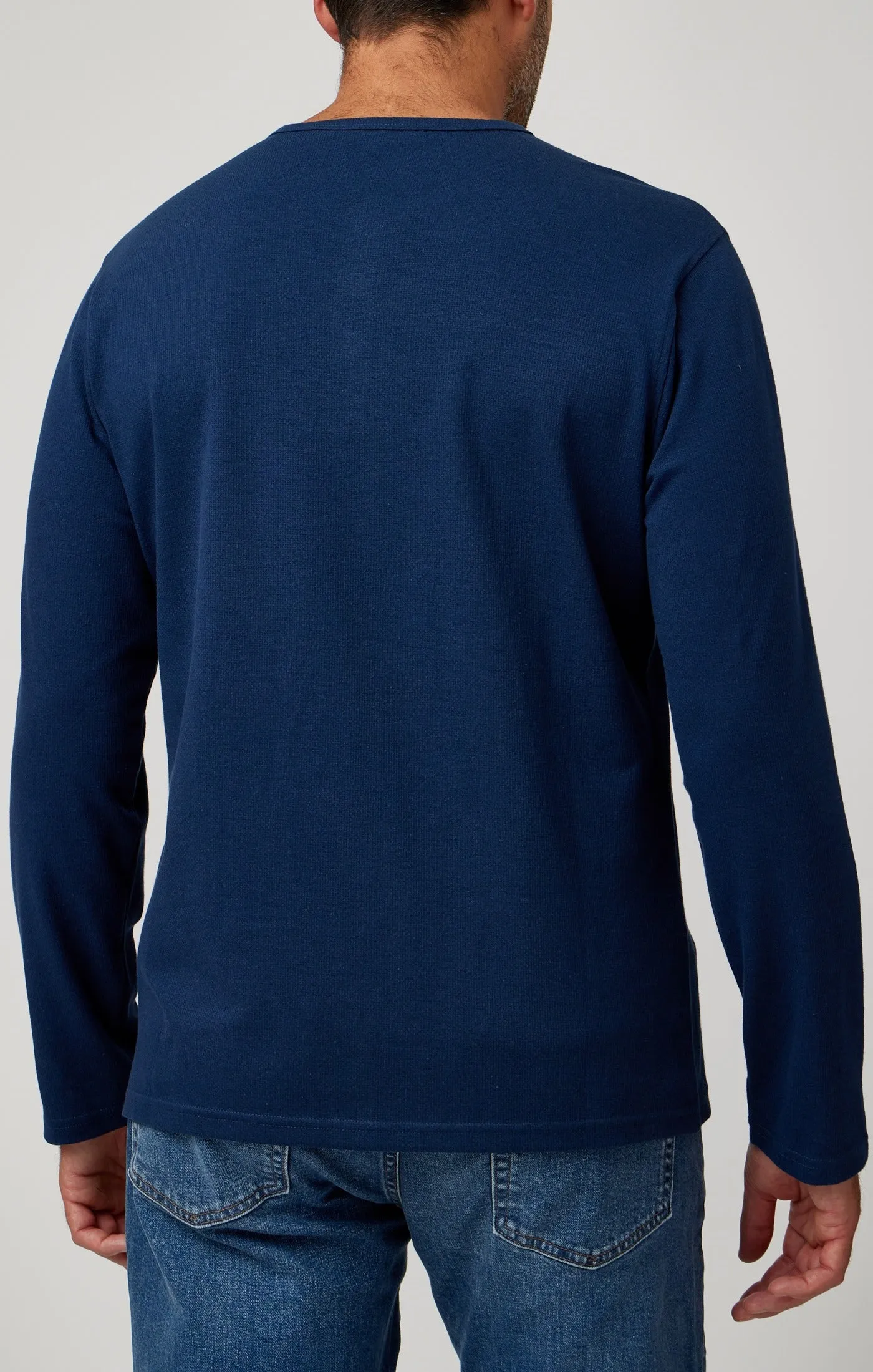 TRAILBLAZER - Navy Solid 3 Buttons Henley