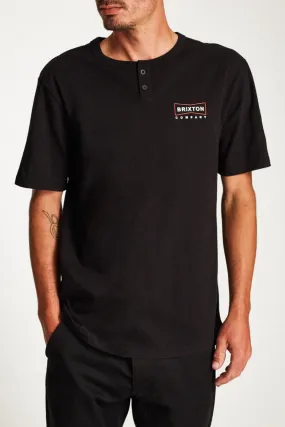 Wedge S/S Henley - Black