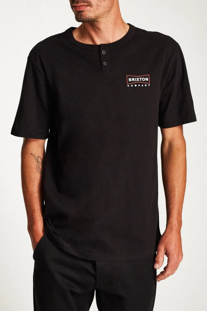 Wedge S/S Henley - Black