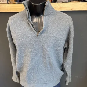 WindRiver - Men's Wool-Blend 1/4-Zip Sweater: Blue-Grey-men-XL